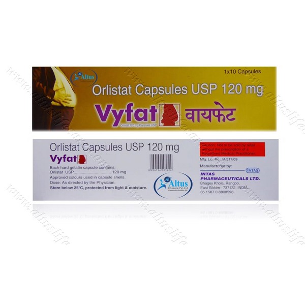 Buy Vyfat 120mg Capsule (Orlistat 120mg)